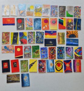 50 Originalarbeiten aus der Kunstautomaten-Serie MORGENBROT von JUANLOBO Wolfgang Graf